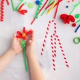 thumbnail image 2 of CIMAXIC 50 Pcs Tiges Chenille Bicolores Rouges et Blanches Torsadables Bâtonnets pour Enfants Cure-Pipes Enfant Tige Artisanale Fait Main Art Bricolage Matériaux Peluche Jouet Éducatif,11.81"X0.2"X0.2", 2 of 4