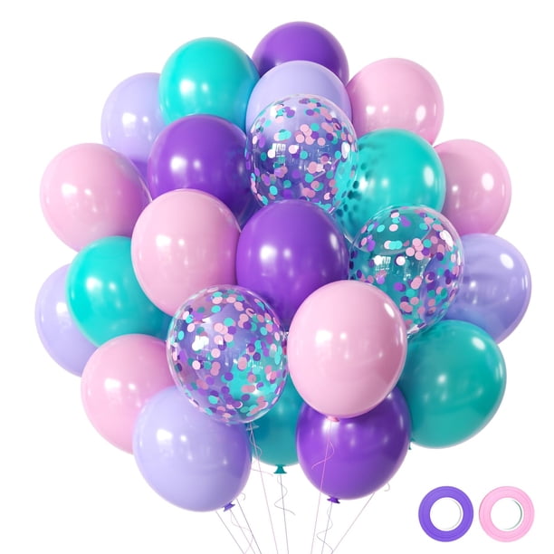 Globos de fiesta Aiwolf de látex rosa y morado, 30 cm, 50 unidades