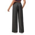 thumbnail image 6 of Pinspark Women Wide Leg Sweatpants Elastic High Waisted Drawstring Casual Pants Straight Leg Long Pant with Pockets, 6 of 6