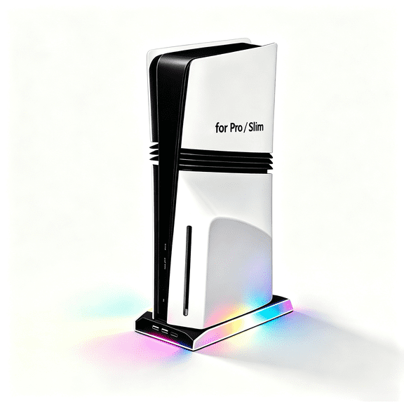 Vertical Console Cooling Stand Compatible with PS5 Slim and PS5 Pro Adjustable 3-Speed Cooling Fan Dock with RGB Lighting and 3 USB Ports