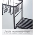thumbnail image 6 of Yamazaki Home Two-Tier Dish Rack, Black, Steel, Supports 28.6 pounds, Adjustable, Draining Spout, Drain Stopper, Utensil Holder, Water Resistant, No Assembly, 6 of 8