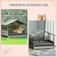thumbnail image 4 of PawHut Wicker Dog House with Removable Cushion Lounge, Dark Grey, 4 of 10