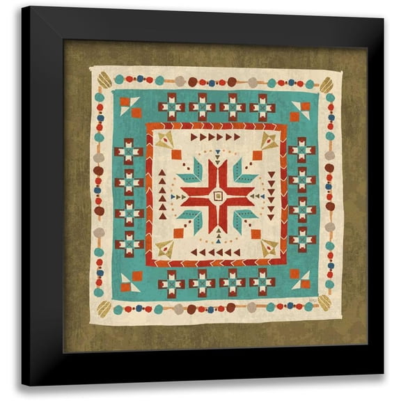 Charron, Veronique 12x12 Black Modern Framed Museum Art Print Titled - Southwest at Heart Tile VII