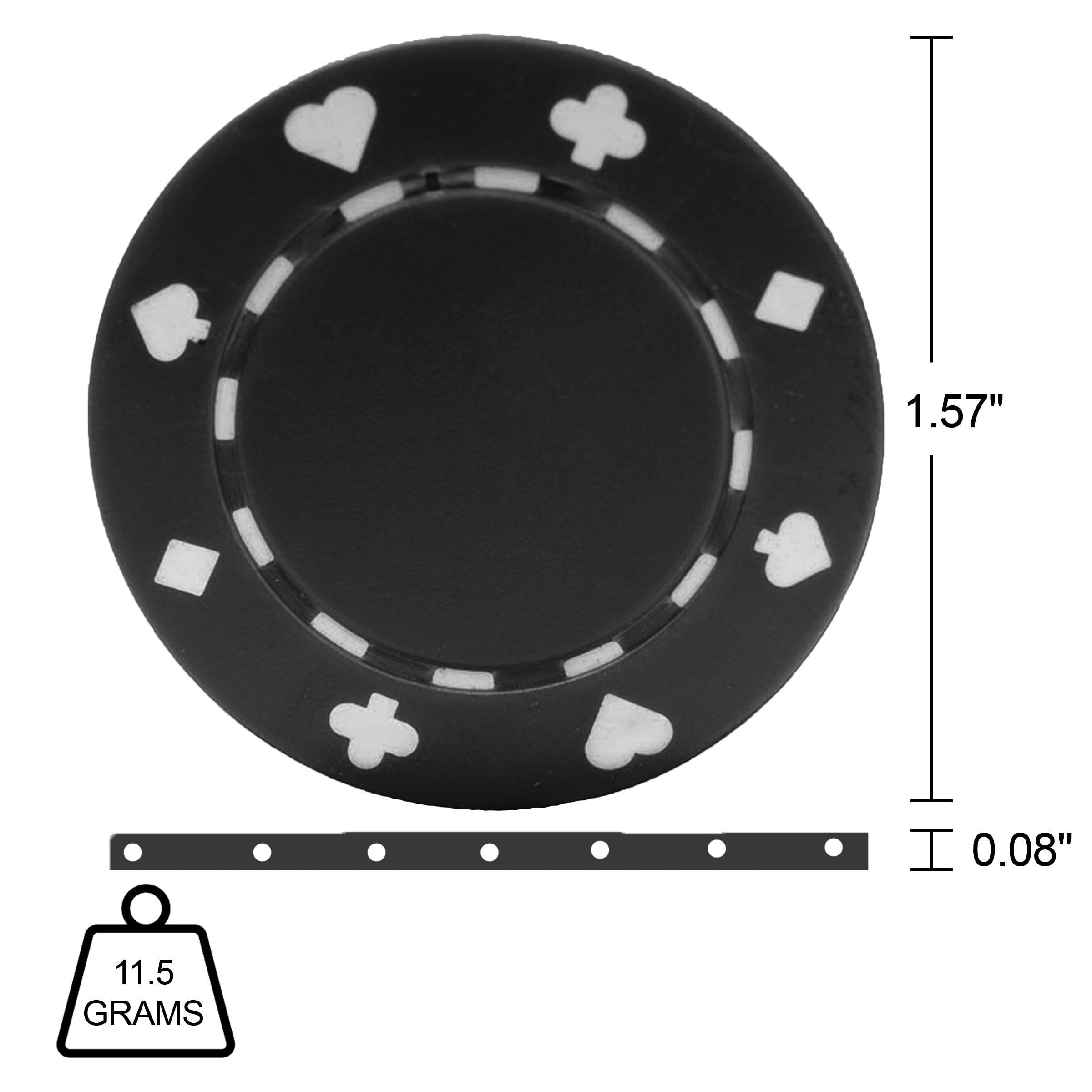 Poker Chips a– 50-Piece Set poker chip of 11.5-Gram Blackjack Chips with Suited Design - Made of Comp