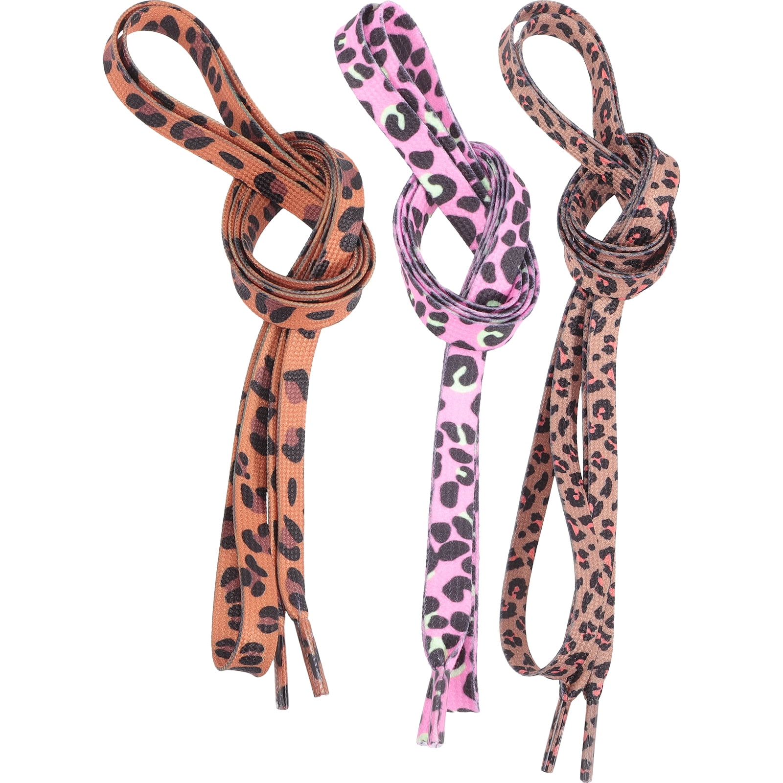 3 Pairs Leopard Shoe Laces Flat Shoelaces Shoe Strings Sneakers Shoe