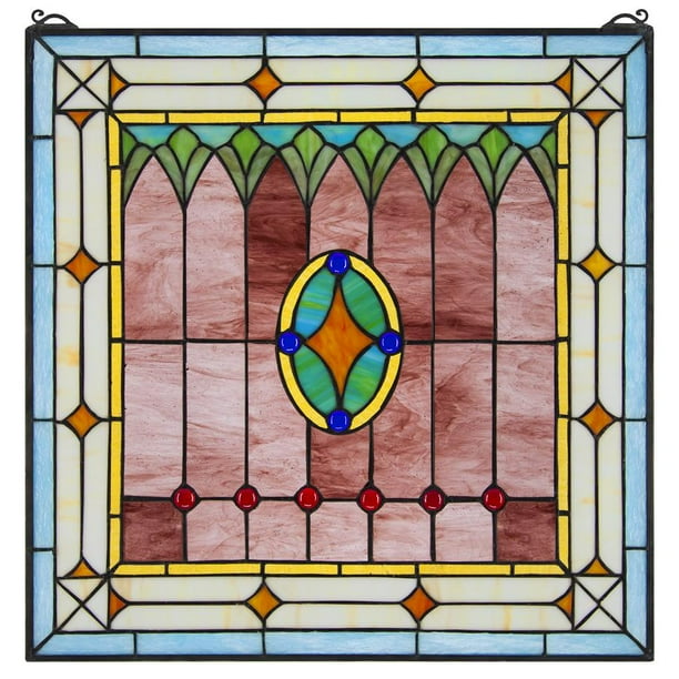 Design Toscano Craftsman TiffanyStyle Stained Glass Window Walmart
