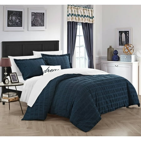 Chic Home Tornio 4 Piece Duvet Cover Set 100 Cotton Ruched