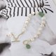 thumbnail image 5 of Pulsera ajustable de jade con cuentas Joyería barroca de piedra verde Encanto de eslabones en tono dorado. perla de la vendimia JAMW Sencillez, 5 of 5