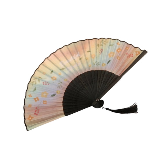 PoyoKee Hand Fan Foldable, 1Pc Elegant Paper Travel Fan, Lightweight Portable, Travel Essentials for Garden Photography Holidays, Colorful Floral