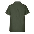 thumbnail image 3 of CHOK T-shirt Blouse à Manches Courtes Irrégulières Col Rond Imprimé Boutons pour Femmes Grande Taille en Solde, 3 of 5