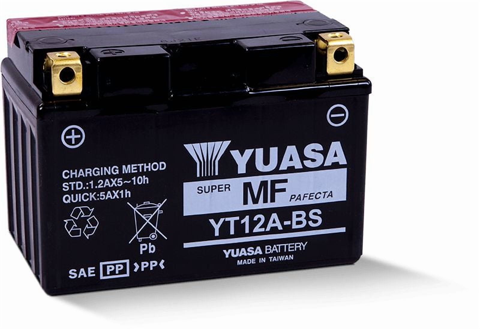 Yuasa Motorcycle Power YTX12-BS AGM Fresh Pack Battery - Walmart.com