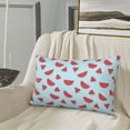 thumbnail image 5 of Picia Watermelon Pattern Plush Pillow Case – Soft and Cozy Cushion Cover, Hypoallergenic Throw Pillow Case for Home Decor-14"x20", 5 of 6