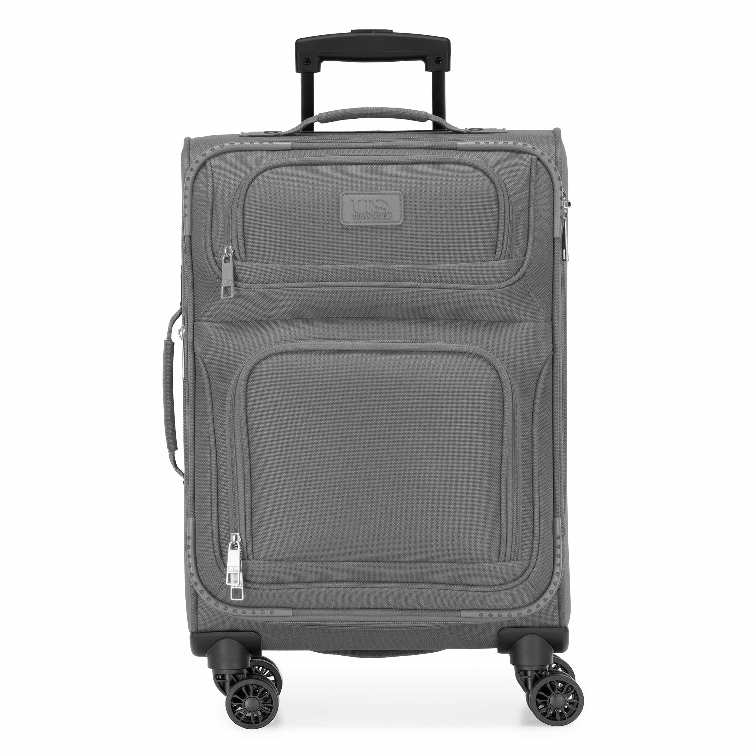 U.S. Traveler Rio 2-Piece Expandable Softside Carry-on Luggage Set - Spinner Wheels, TSA-Approved, Tote Bag, Lightweight Travel Suitcase, Gray (22/14)