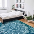 thumbnail image 6 of Area Rugs Indoor Non-Slip Rectangle Rug 5x7 Ft Retro Ethnic Style Abstract Green Tribal Flower Printing Rug Rubber Backing Floor Mats Non Shedding Home Decor Carpet for Entryway Living Room, 6 of 8