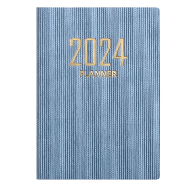 CSChome A7 2024 English Planner A7 2024 English Planner Faux Leather Hardcover 180 Pages Ink Proof Mini Journal Dairy Pocket Notebook Student Supplies