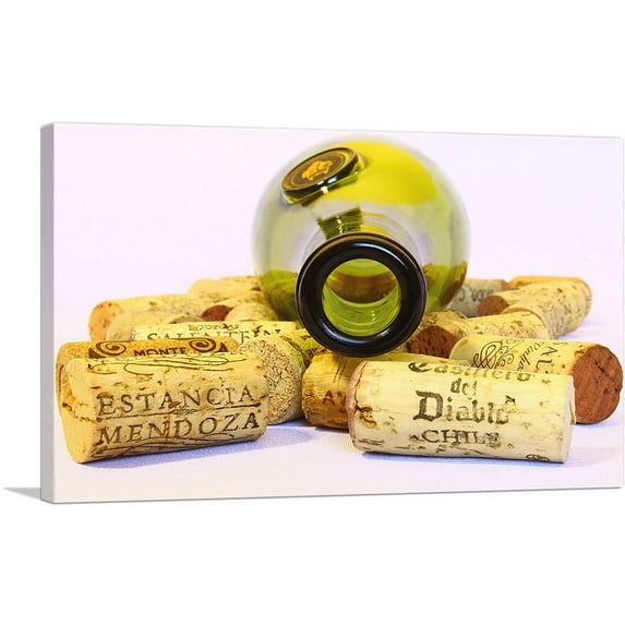 ARTCANVAS Wine Corks Restaurant decor Canvas Art Print - Size: 12" x 8" (0.75" Deep)