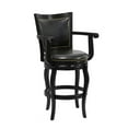 thumbnail image 6 of Boraam Jones 29in. High Back Swivel Wood Bar Stool with Arms - Black Finish, 6 of 6