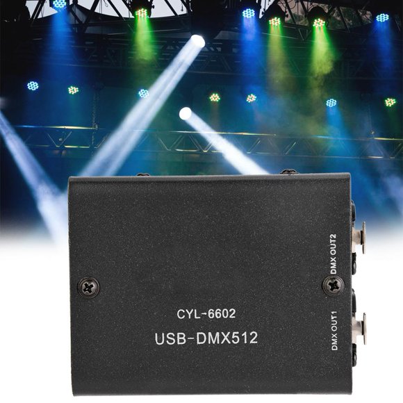 Rdeghly RGB DMX Controller, DMX Controller,512-Channel USB to DMX DMX512 LED Light DMX-Stage Lighting Controller Channels Decoder Module