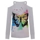 thumbnail image 5 of Moda mujer Casual manga larga fuera del hombro Halter cuello en V estampado de mariposa Top blusa Pompotops  gfhjh23000, 5 of 5