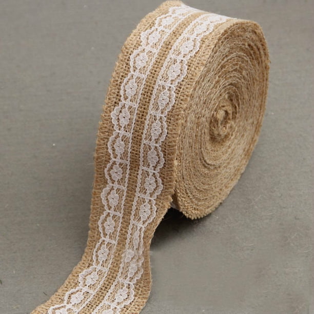 lace linen roll Burlap ribbon roll Rolls of linen with lace Wedding ...