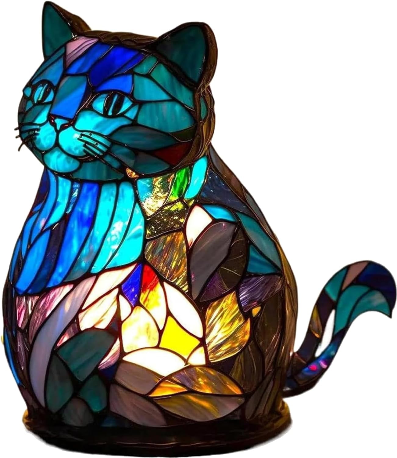 3D Animal Table Lamp, Retro Stained Animal Night Light Lamp for Living Room, Bedroom, Home Office