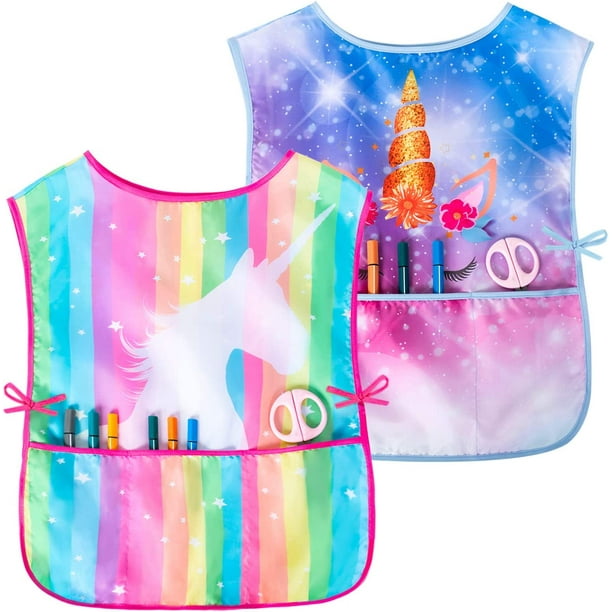 2 Pack Art Smock Kids Sleeveless Waterproof Artist Painting