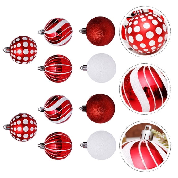 DEEPCRAFF Red Plastic Christmas Ball Decorations for Home and Garden 30Pcs