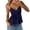 41# Navy, variant on Camisole Tops for Women Deep V Neck Y2k Flowy Peplum Hem Ruffle Adjustable Spaghetti Strap Ruched Cami Shirt Navy 2XL