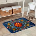 thumbnail image 2 of FJPT Non Slip Flannel Polyester Floor Mat With Vibrant Floral Design For Bathroom Kitchen Bedroom Decor 31.5x19.7 inch, 2 of 5