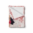 thumbnail image 2 of Oriental Soft Flannel Fleece Throw Blanket, Belly Dancer Woman and Floral Ornaments, Cozy Plush for Indoor and Outdoor Use, 60" x 80", Pink Vermilion, by Ambesonne, 2 of 6