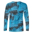 thumbnail image 3 of Kukoosong Men's T-Shirts Casual Tie-Dye Print Long Sleeve Tops Athletic Wear Graphic Pullover Top, 3 of 5