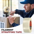 thumbnail image 5 of Uxcell 2 Rolls Filament Strapping Tape, 19 mm x 20 m x 0.15 mm Heavy Duty Fiberglass Striped Reinforced Packaging Clear Waterproof Adhesive Tape for Packaging, Moving, Home Use, 5 of 6