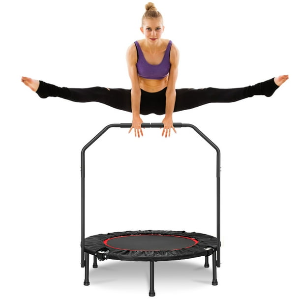 Foldable Trampoline, 40" Fitness Trampoline Stable & Quiet Exercise Rebounder for Kids Adults Indoor/Garden Workout Load 330 lbs Portable Rebounder Trampoline with Foam Handle - Walmart.com