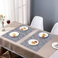 thumbnail image 5 of Decozen Placemats Set of 8 for Dining Table Placemats, Rectangular PVC Vinyl, 18"x12" - Gray Silver, 5 of 7