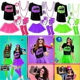 thumbnail image 2 of 80s 90s Outfit Women Fancy Dress Costumes,Theme Party,Clothing Neon Accessories,100% New, 2 of 5