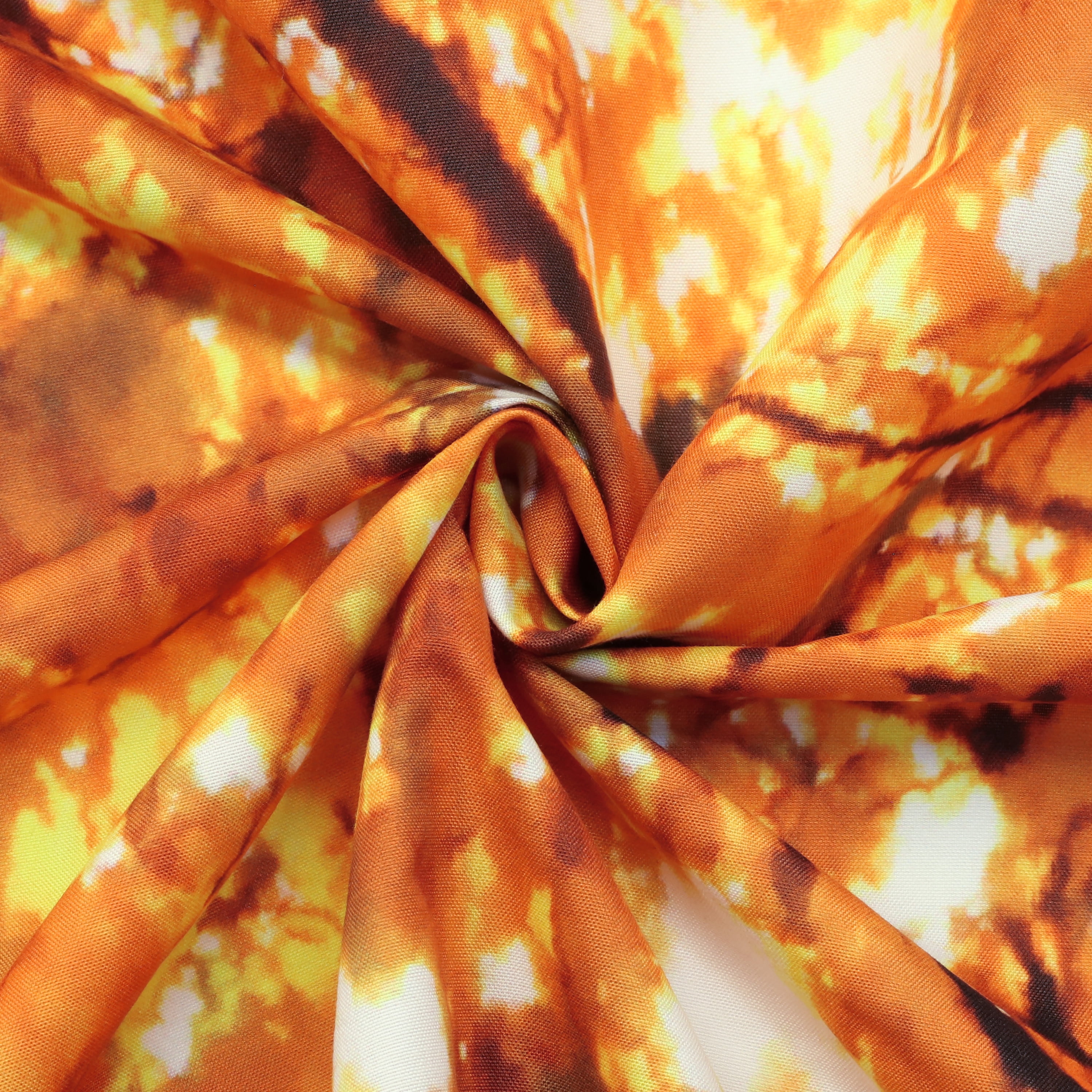 Fall Tree Digital Panoramic Print Curtain Pair 76" x 84" in Multi