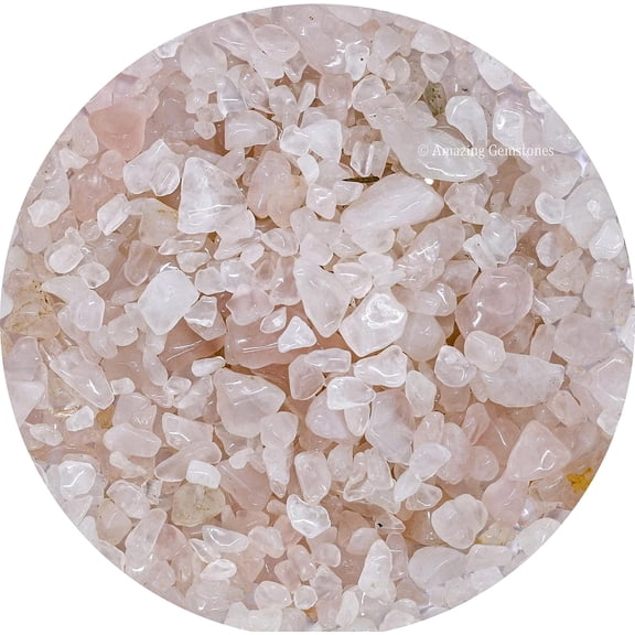 Rose Quartz Crystal Chips - Healing Crystals Tumbled Chips Gemstone Beads (1LB Bulk)