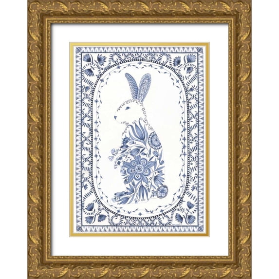 Shamp, Cindy 14x18 Gold Ornate Wood Framed with Double Matting Museum Art Print Titled - Country Blues IV