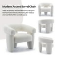 thumbnail image 6 of JURANYAZHU Modern Barrel Accent Chair Round Armchair,Lambswool Fabric,for Bedrooms Living Rooms Study Rooms Balconies,White, 6 of 8