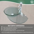 thumbnail image 4 of Corona Glass Console Sink Combo Round Easy Install Wall Mount Bathroom Vessel Sink 27 7/8" Crystal Clear Tempered Glass Console w/Chrome Faucet and Pop Up Sink Drain | Renovators Supply, 4 of 16