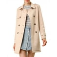thumbnail image 6 of INSPIRE CHIC Women's Notched Lapel Double Breasted Faux Suede Trenchcoat M Apricot, 6 of 9
