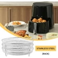 thumbnail image 2 of Air Fryer Accessories, Air Fryer Rack 3 Pcs, Stackable Round Stainless Steel 3 Layer Air Fryer Basket Compatible with All 4.2-6.8QT Air Fryer, Oven, Press Cooker, 2 of 9
