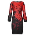thumbnail image 1 of TopLLC Longues Robe à Manches Col Rond Mode Femme Hiver Grande Taille Décontractée Ample Col Rond Manches Longues Bouffantes Robe Imprimée Robe Femme, 1 of 6