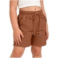 thumbnail image 4 of BXJX Boy's Cargo Shorts, Elastic Waist Multiple Pockets Knee Length Relaxed Fit Summer Shorts Coffee Size 11-12 T, 4 of 8