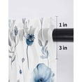 thumbnail image 6 of Blue Floral Spring Tier Curtains 24 Inch Length, Sheer Curtains for Bedroom Living Room Window Farmhouse Poppy Botanical Rod Pocket Voile Drapes Kitchen Curtains Small Half Window 27.5"x24" 2 Panels, 6 of 6