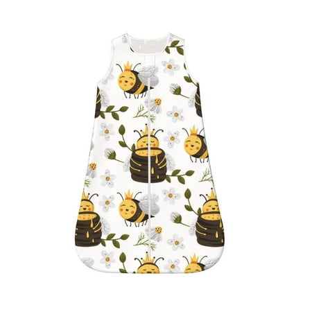 

Cauagu Honey Bee Insect for Infant Wearable Blanket Unisex Girl Boy Swaddle Transition Sack - Newborn Essentials Sleep Clothes-Small