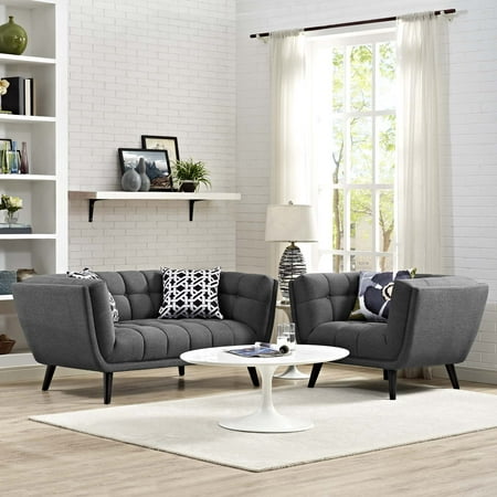 2 Piece Fabric Loveseat - Modway Bestow 2 Piece Fabric Upholstered Loveseat and Armchair Set, Multiple Colors