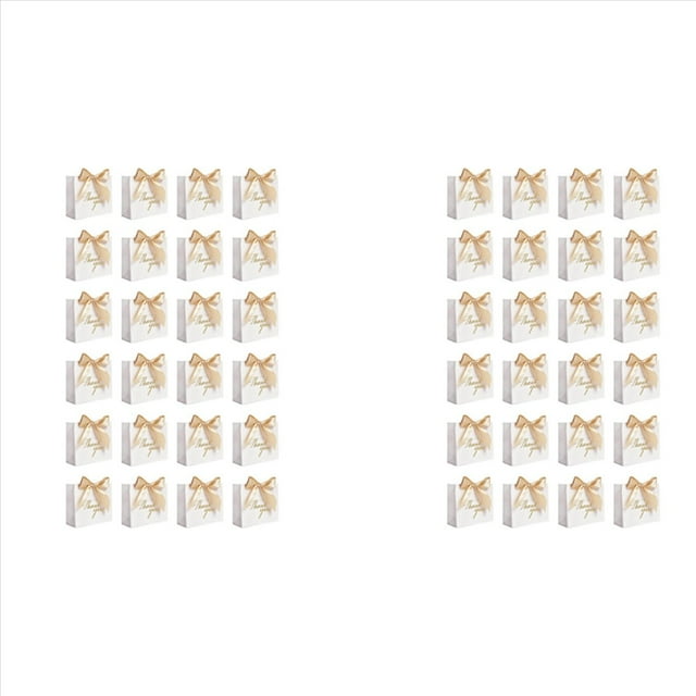 Paquete de 48 Bolsas Pequeñas de Regalo de Agradecimiento, Bolsas de Recuerdo de Fiesta, Cajas de Regalo Con Lazo Dorado, Bolsas de Regalo de Papel,F