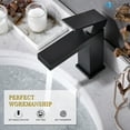thumbnail image 2 of Oakland Matte Black Bathroom Faucet Single Hole, Single Handle Bathroom Sink Faucet Brass Vanity Faucet with Pop Up Drain Assembly Supply Lines, 2 of 10