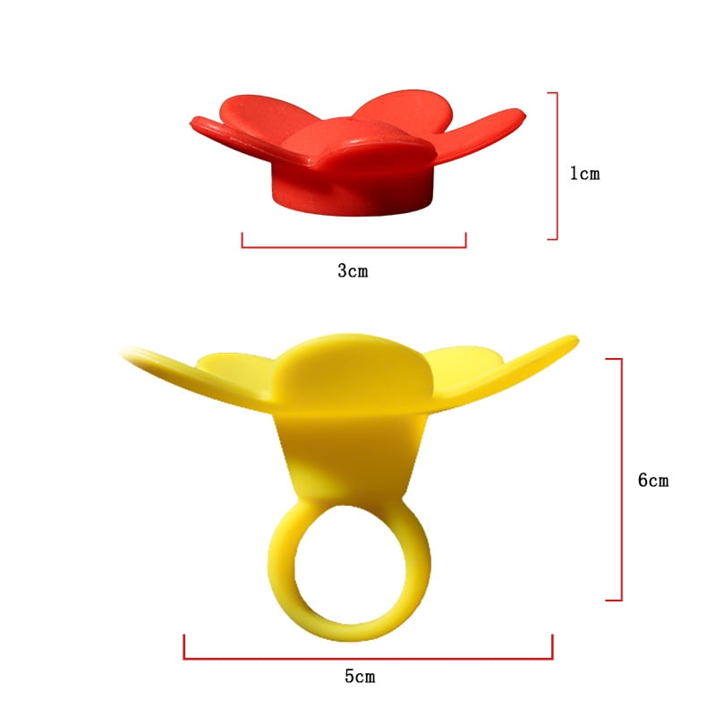 6-Piece Colorful Flower - Shaped Hummingbird Feeder Ring, Wearable Bird Attractor for Outdoor/Indoor